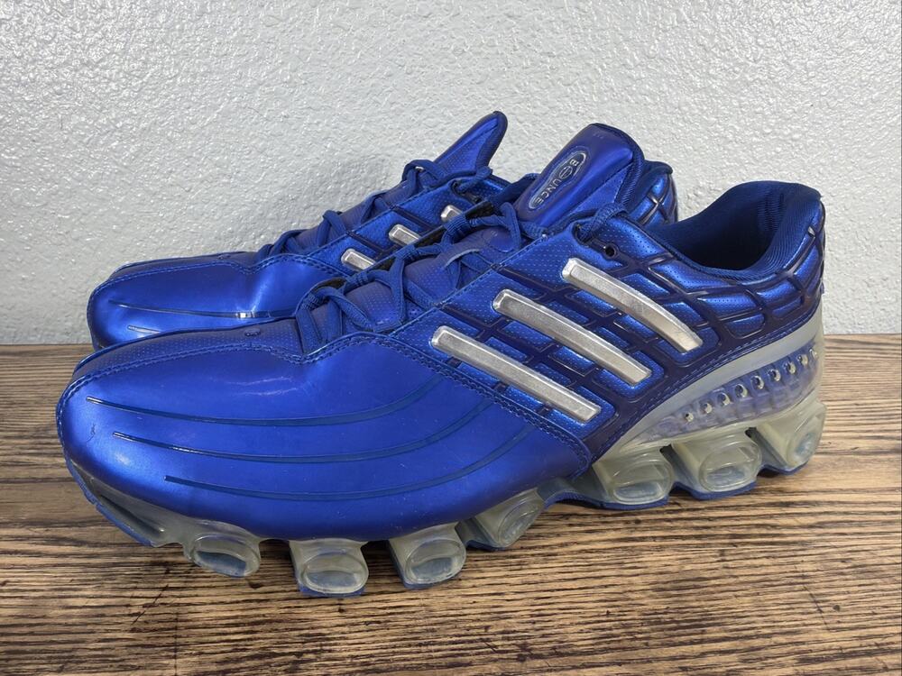 RARE 2008 Adidas Microbounce+ Metallic Blue Men’s Size 13 Running Shoes 043069